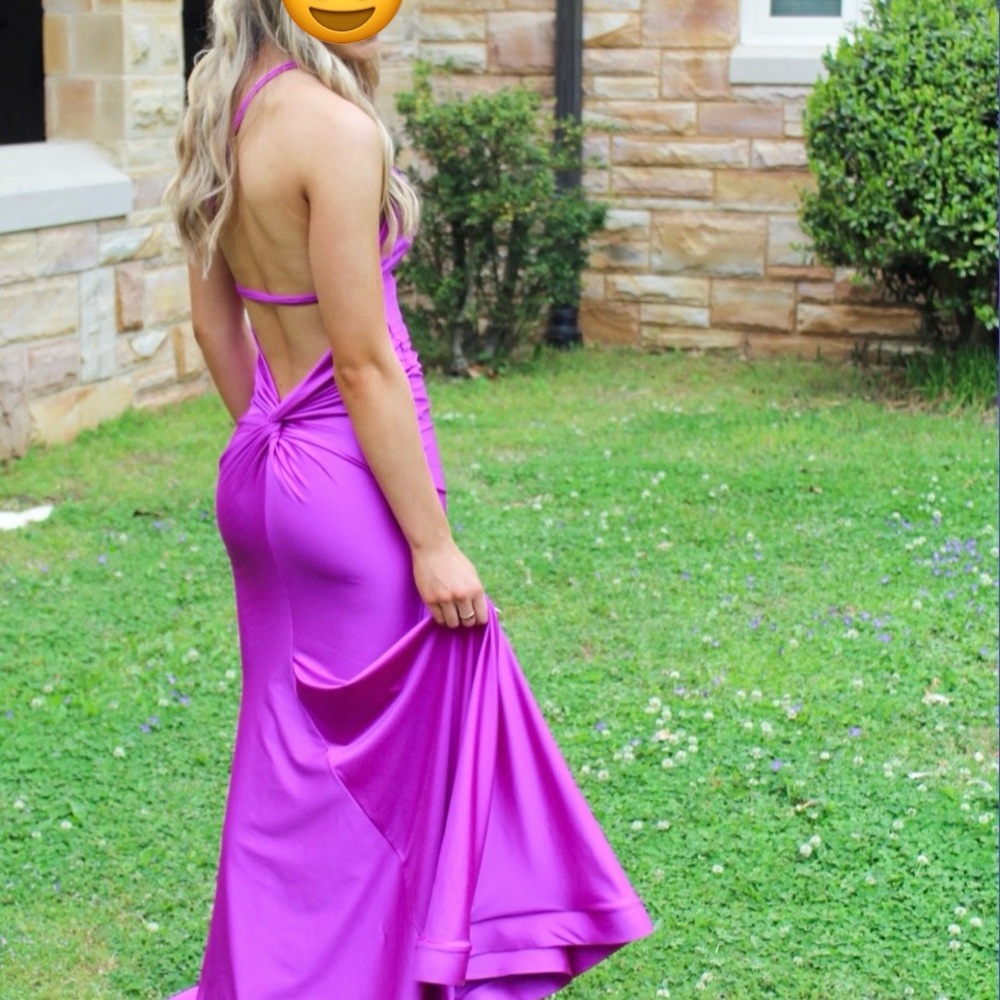 Vibrant Fuchsia Jessica Angel Prom Dress - Picture 3 of 4